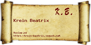 Krein Beatrix névjegykártya